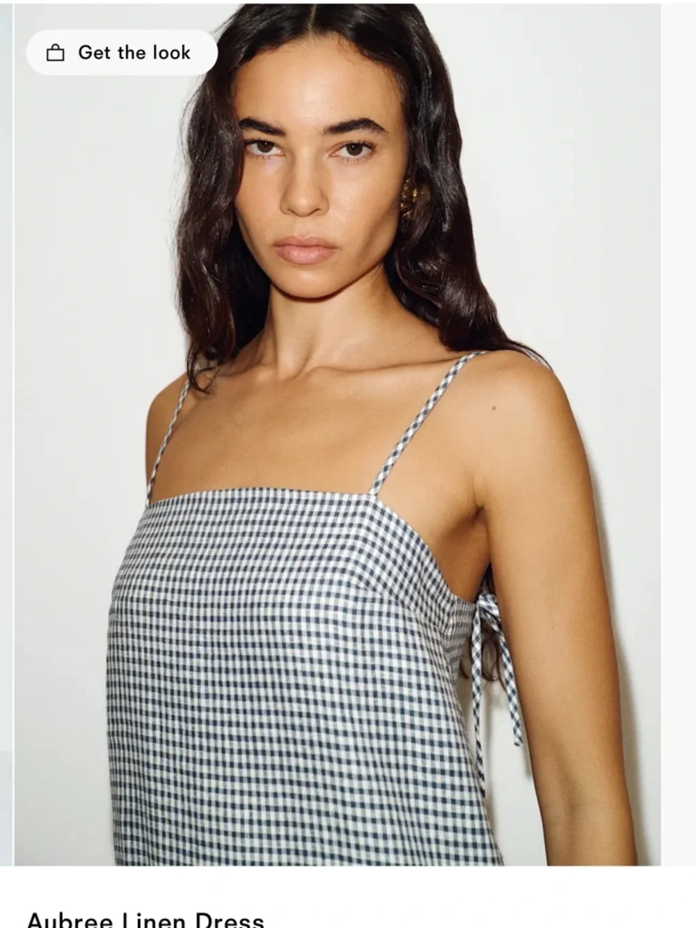 Reformation Navy & White Gingham Mini Slip Dress - Picture 2 of 4